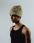 BONNET FOURRURE SATIN - BEIGE