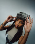 BONNET FOURRURE SATIN - GRIS