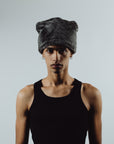 BONNET FOURRURE SATIN - GRIS